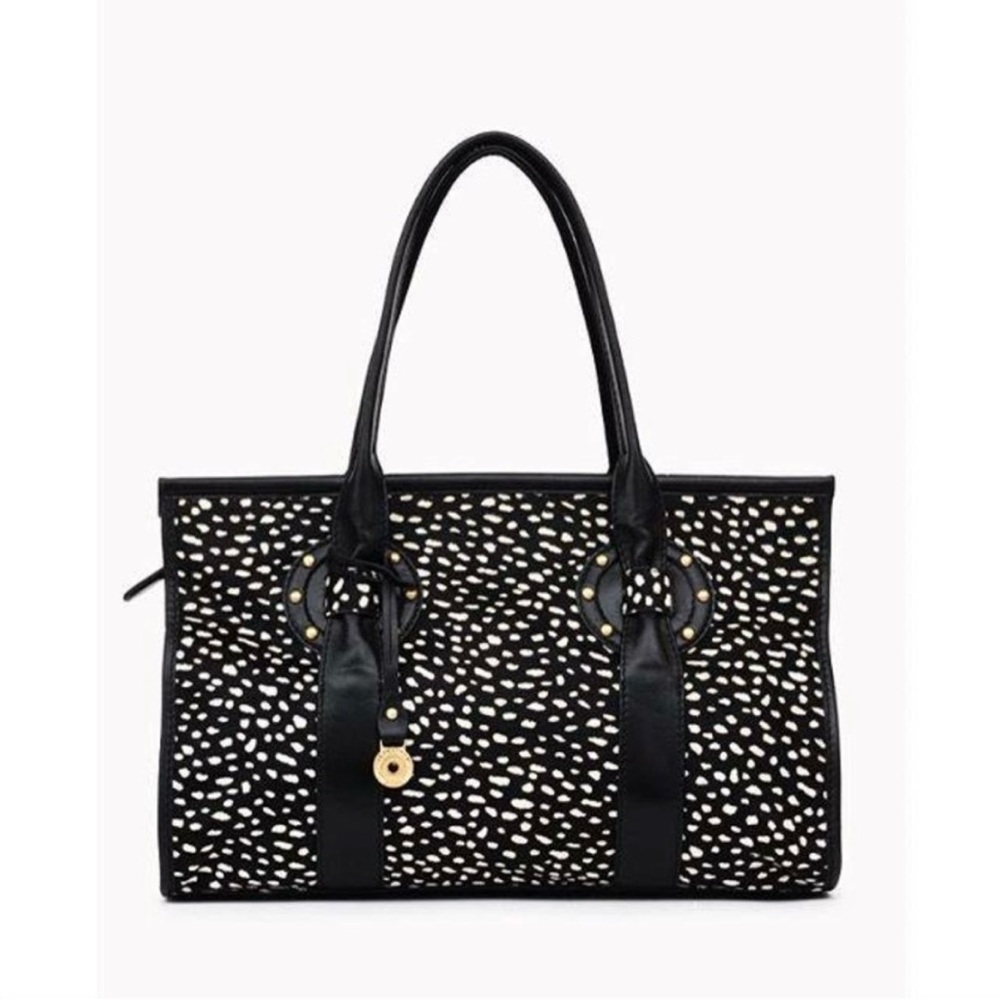 Isabella Fiore Brompton Tote Animal Print Calf Hair Leather Large Purse NWT